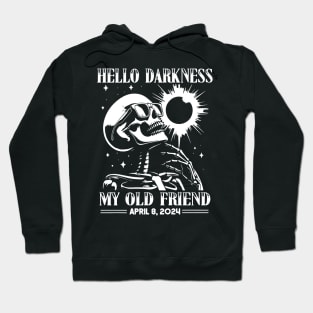 "Hello Darkness My Old Friend" Skeleton & Solar Eclipse Hoodie